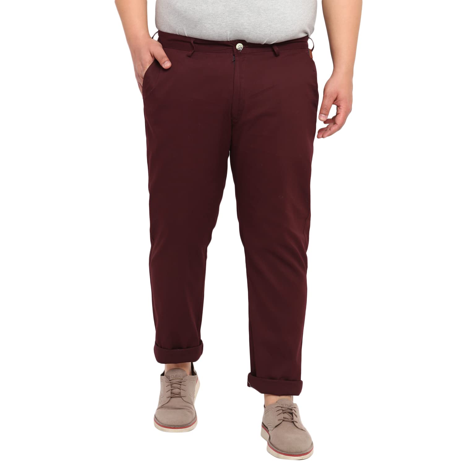 Urbano PlusMen's Regular Fit Mid Rise Trouser
