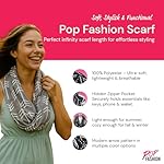 Pop Fashion Infinity Scarf for Women - Lightweight Travel Scarf with Hidden Zipper Pocket - Arrow Pattern - Image 2