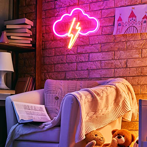 Koicaxy Neon Sign, Cloud Led Neon Light Wall Light Wall Decor, Battery or USB Powered Light Up Acrylic Neon Sign for Bedroom, Kids Room, Living Room, Bar, Party, Christmas, Wedding
