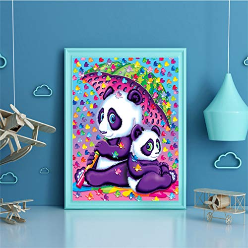 Diamond Painting Cross Stitch,5d Diamond Painting Panda dad and Kid,DIY Diamond Art Rhinestone Embroidery Cross Stitch… - Afbeelding 3