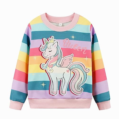 Image of Girls Fall Winter Outfits Cartoon Animal Long Sleeve Crewneck Sweatshirt Top+Sweatpant 2 Piece Clothing Set 3-9T
