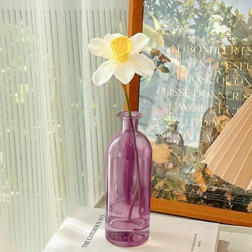 Centros de para mesa de comedor morados jarrones cristal 3
