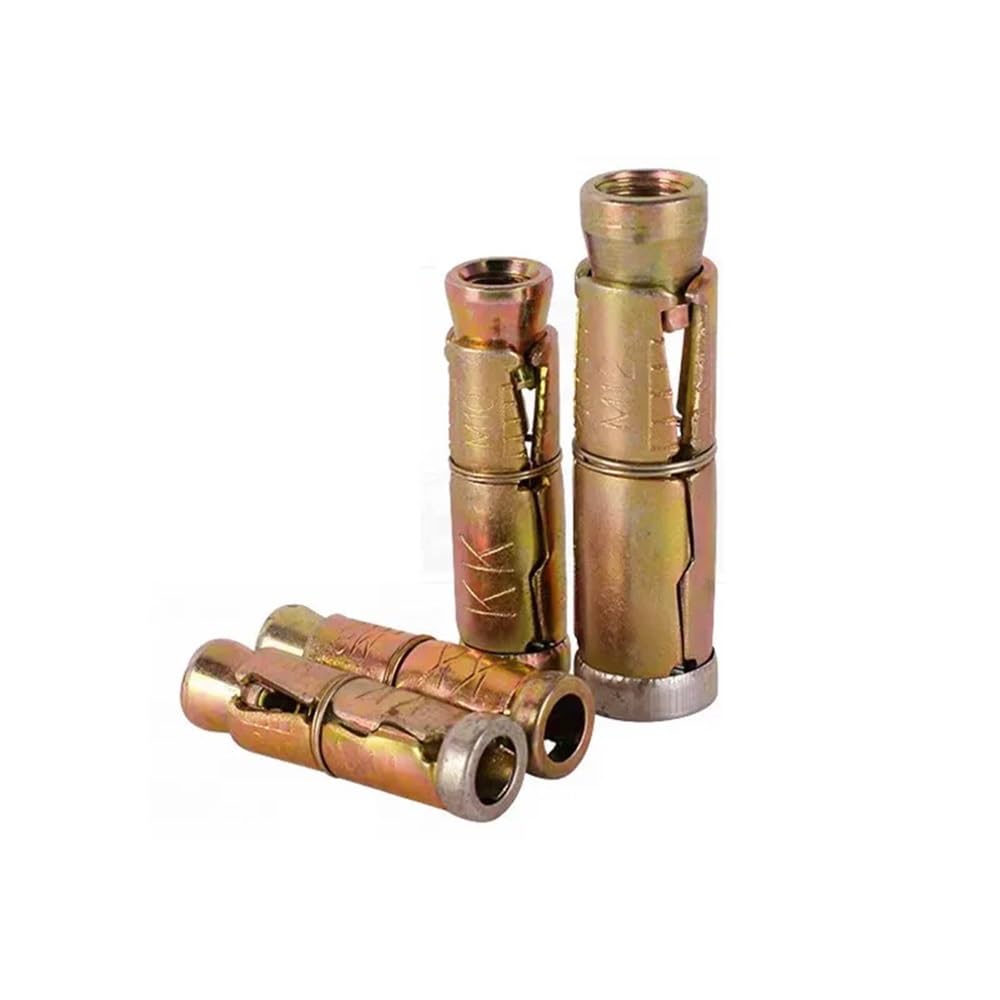 Pasamuros Anclajes Kit de pernos de anclaje de expansión for hormigón Anillo de tornillo for hormigón Perno hexagonal Placa de hierro for tobillo de hormigón(15pcs M6 Ring)
