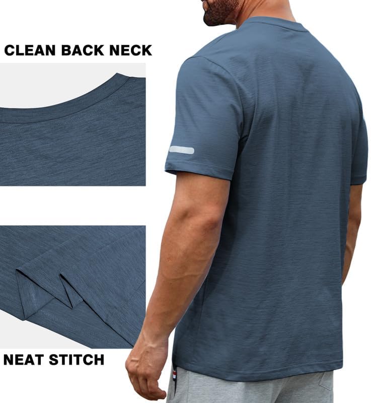 Mens Casual T Shirt Quick Dry Moisture Wicking Regular Fit Gym Workout Athletic Tee Shirts, Available in Big & Tall - Image 5