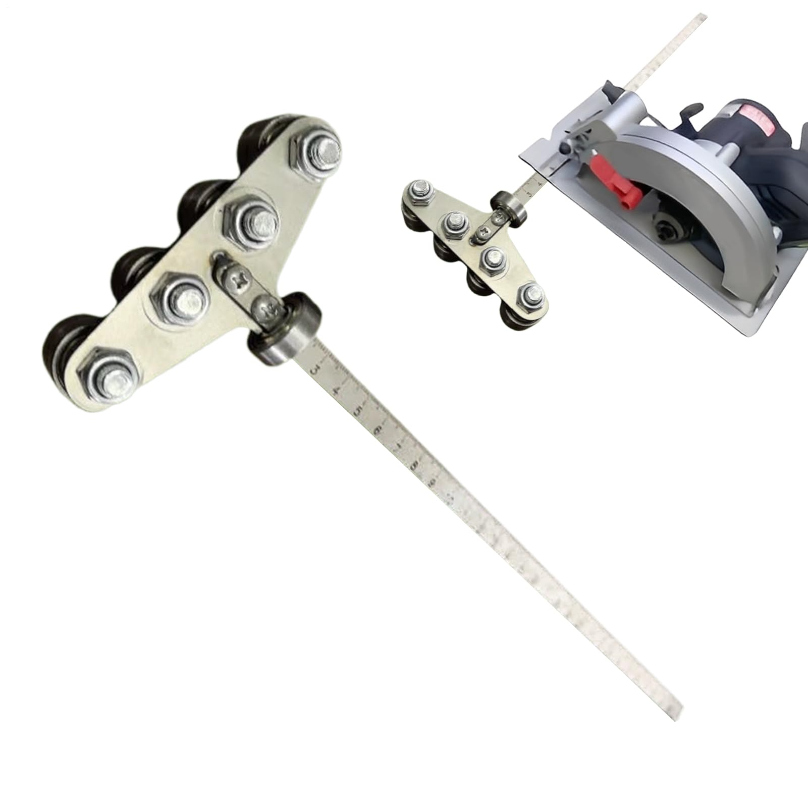 Ayuda de posicionamiento - calibro con riel regolabile da 60 cm Guía de corte para sierras circulares | Para necesidades de bricolaje, carpintería industriale, carpintería, talleres de construcción