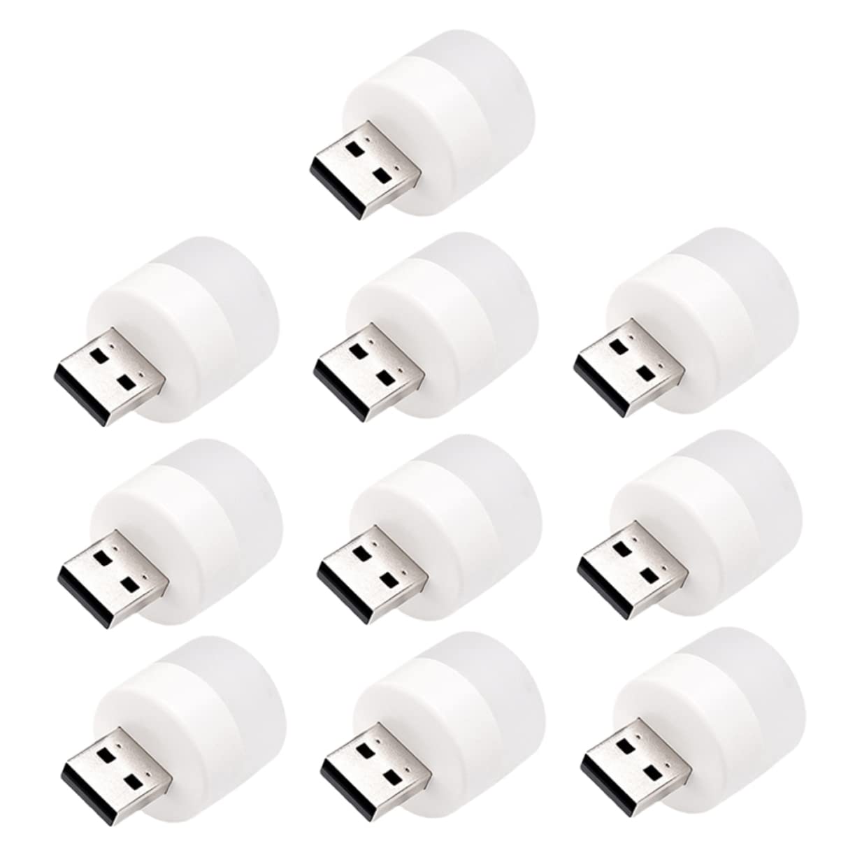 NULYLU 10pcs USB Mini Atmosphere Lamp Portable Led Light for Car Interior Dorm Soft Warm Light Low Power Consumption Convenient USB Socket Illumination