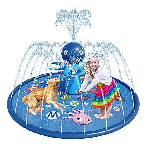 Image of Blasland Splash Pad for Kids, Octopus Sprinkler for Toddlers, 67" Inflatable Summer Water Toys, Wading Kiddie Pool, Baby Pool, Outdoor Play Mat for 2 3 4 5 6 7 8 Years Old Boys Girls