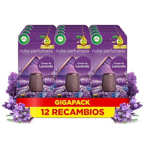 Air Wick Essential Mist - Recambio de Ambientador Difusor de Aceites Esenciales con Aroma a Lavanda, 12 x 20ml