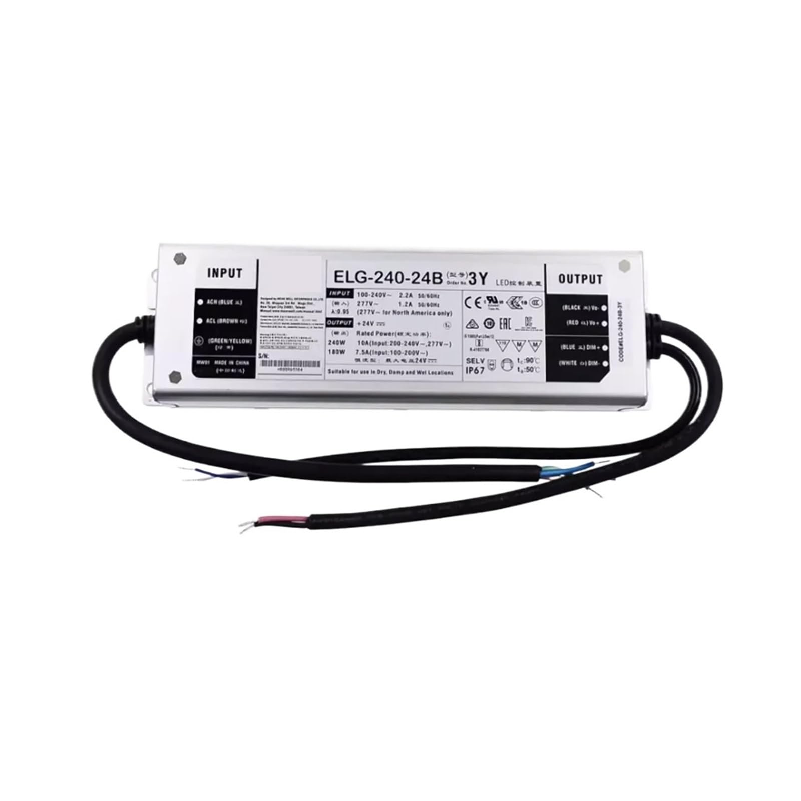 BALYDLUL 1180~240W constant current mode dimmable LED driver ELG-240-24B-3Y ELG-240-36B-3Y ELG-240-42B-3Y ELG-240-48B-3Y ELG-240-54B-3Y(ELG-240-54B-3Y 54V)