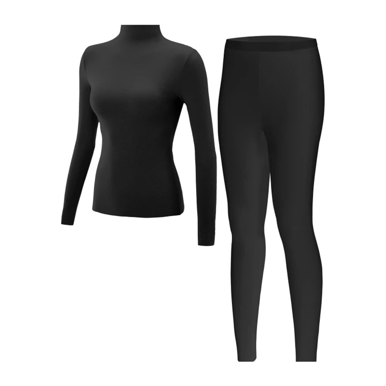 Set di Biancheria Intima Termica da Donna 2 Pezzi Dolcevita Invernale Termico Top Mutandoni Antistatici