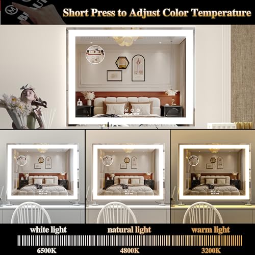 BEAUTME Espejo de Tocador con Luz LED, Blanco miniatura 6