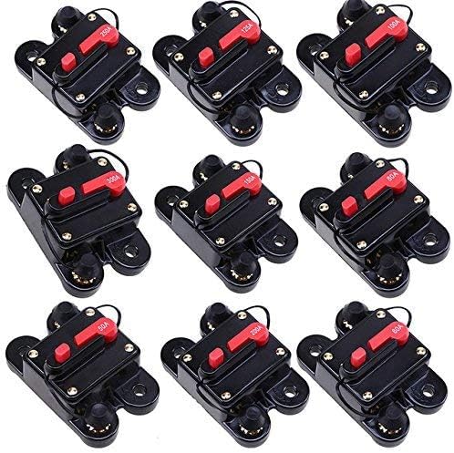 Miniatura 7 de Disyuntor de 50 amperios 50A-300A con reinicio manual para el hogar, soporte de fusibles del sistema solar para protección de audio y amplificadores