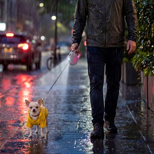 COSOWO Retractable Dog Leash with USB Rechargeable Flashlight, Pink by COSOWO - Used condition - Image 7