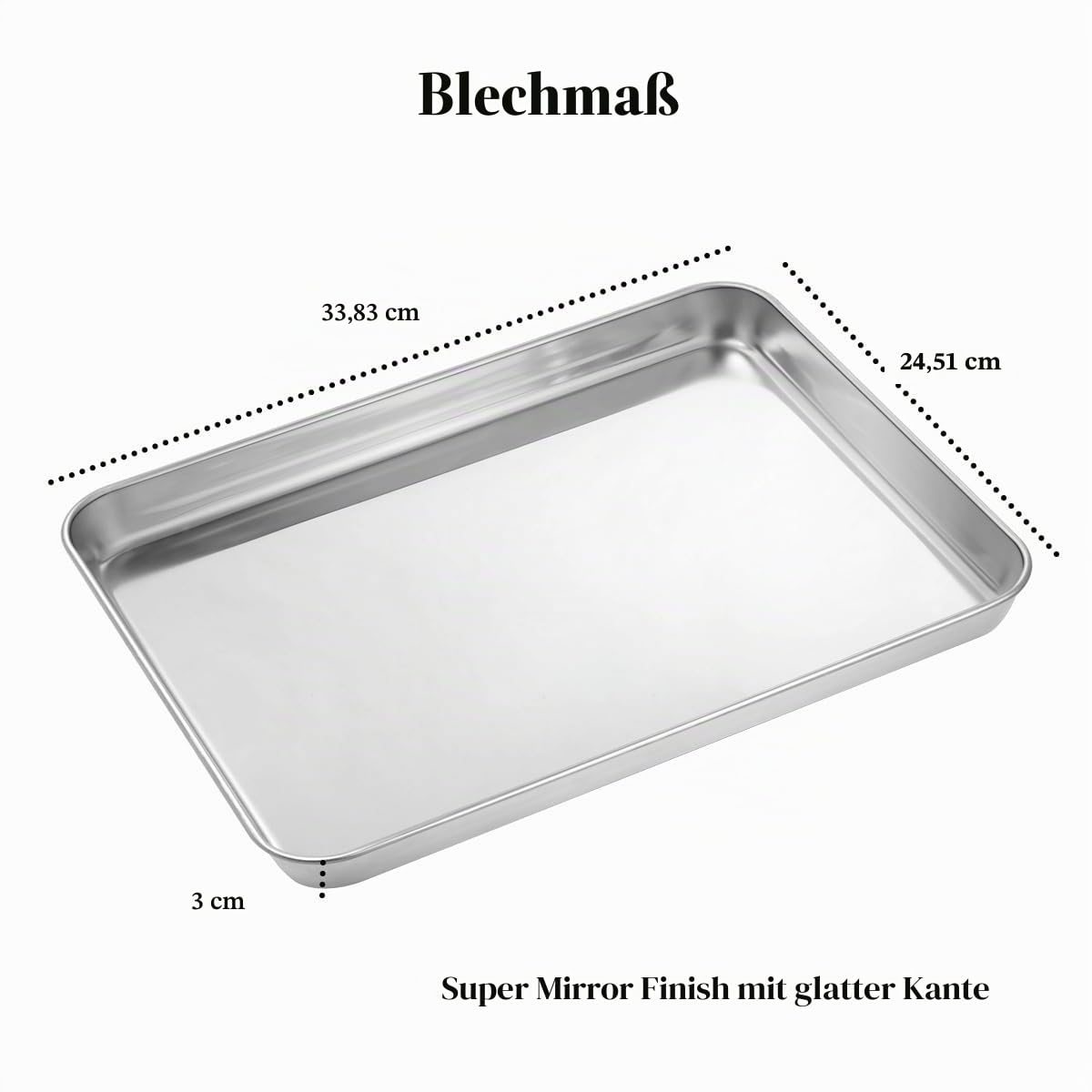 Wildone Baking Sheet Set of 2, Edelstahl Ofenblech Kuchenblech, Größe 30.5 x 25.4 x 2.5 CM, Ungiftig ＆Gesund, Leicht zu Reinigen＆Spülmaschinenfest