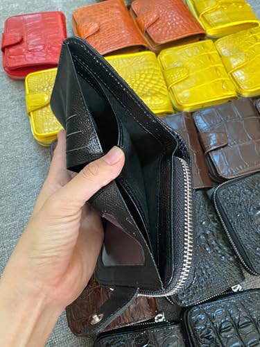 Genuine Alligator Wallet Credit Card Holder skin Alligator Wallet Leather women's alligator mini walllets leather for womens (Black)4