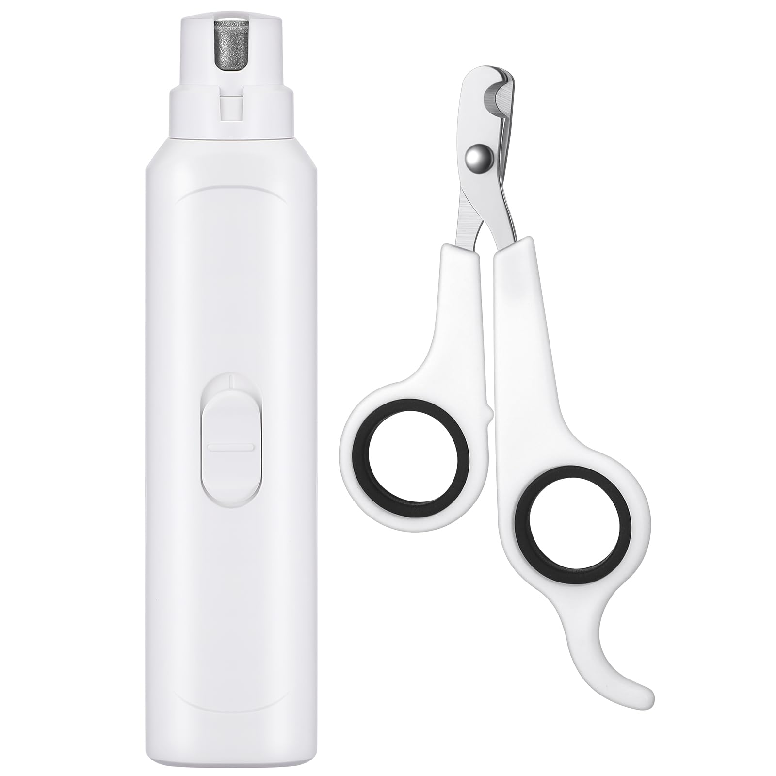 Lasnten 2 Pcs Bird Nail Grinder with Clipper Bird Nail Trimmer File Pet Grooming Tool for Parrot Budgerigars Parakeets Myna Conure Finches Lovebirds(White)