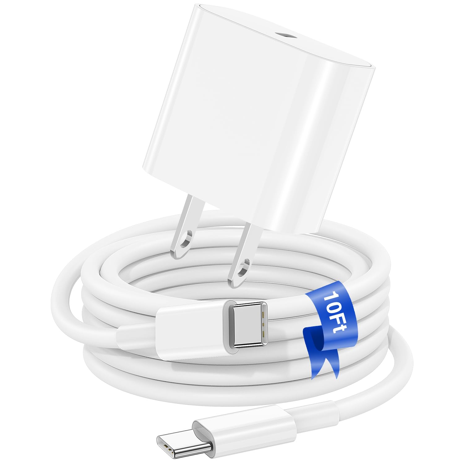 iPhone 17 16 15 Fast Charger Block and 10ft Type C to C Cable Cord Long, 20W USB C Charging Plug for Apple iPhone 17 Pro Max/17 Air/16 Pro Max/16/15