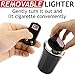 TAKAVU Car Ashtray (1-Pack), Easy Clean Up Detachable Stainless Car Ashtray with Lid Blue Led Light and Removable Lighter for Most Vehicle Cup Holder (Silver)