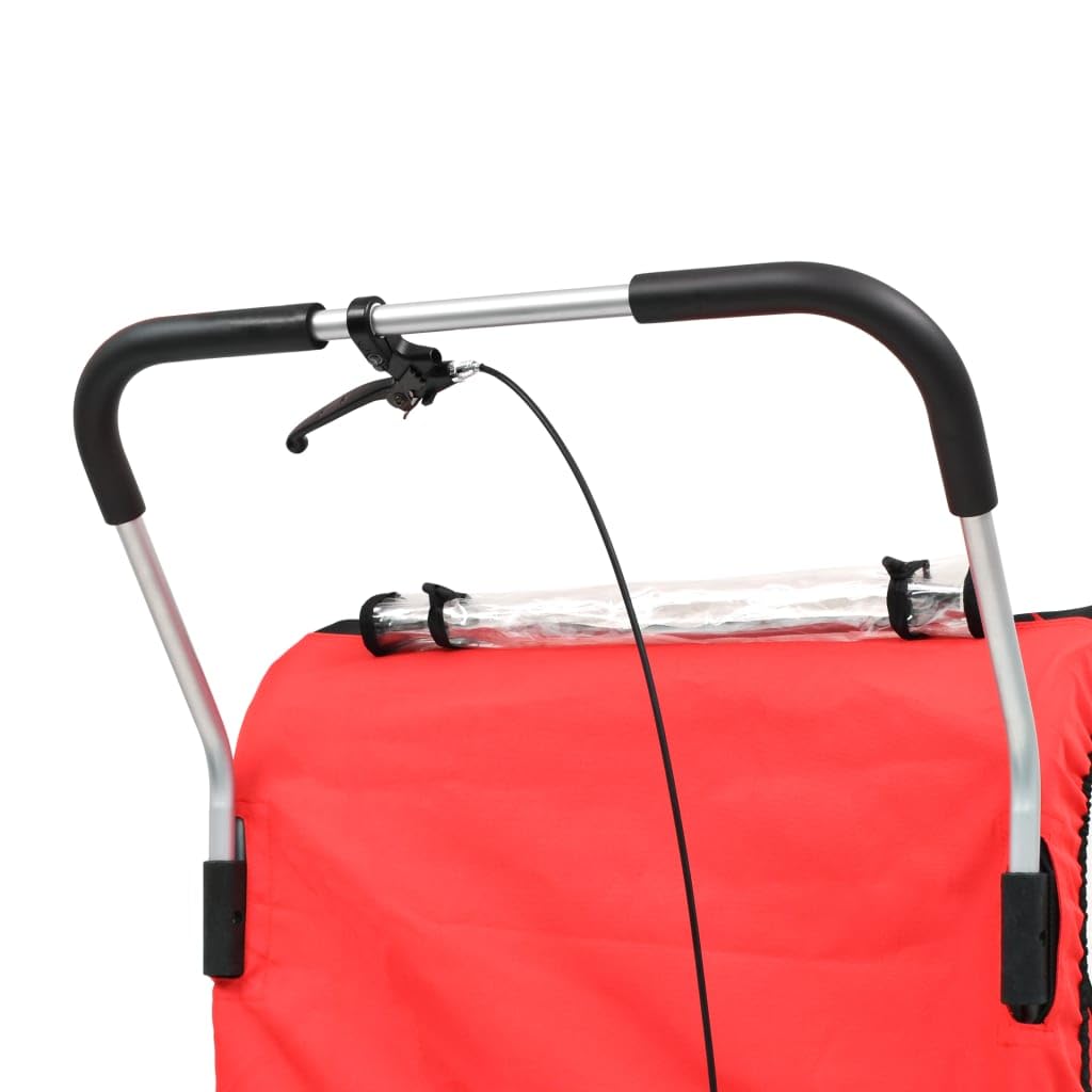2-in-1 Kinder-Fahrradanhänger & Buggy, Schwarz und Rot, Artikelfarbe: Schwarz und Rot