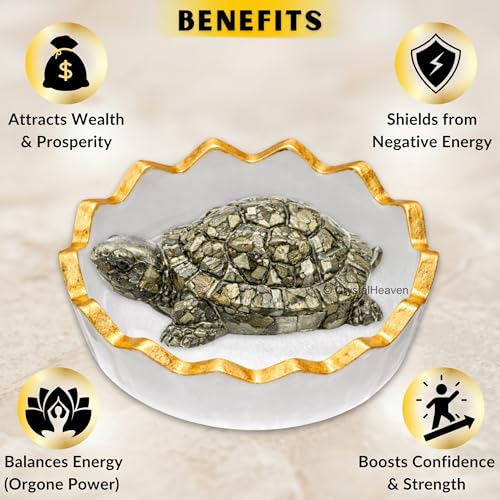 Image of Pyrite Tortoise Original Certified - Pyrite Turtle Energy Symbol