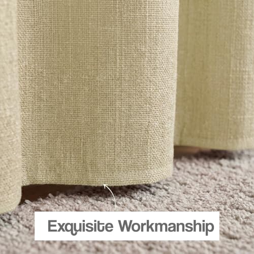 Image of FRESH FROM LOOM Jute 9 ft Door Curtains for Slider Track | Non-Ring Curtains | S-Wave Pleat | | Non-Ring Curtains | S-Wave Pleat | Parda | Light Block Parde | (Size - 9ft, Cream, 2pc)