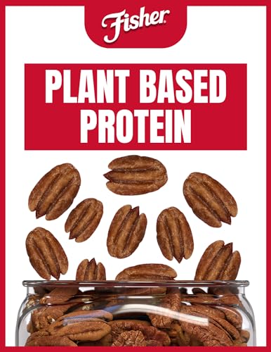 Image of Fisher Oven Roasted Never Fried Mammoth Pecans, 17 Ounces (Pack of 6), Heart Healthy Snacks for Adults, Made with Sea Salt, No Added Oil or Artificial Ingredients, Gluten Free, Vegan Protein, Bulk