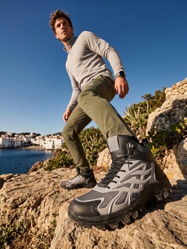 Image of OFF LIMITS Raftar Outdoor Boots for Men with KPU and Synthetic Upper, Moulded Insock and Durable TPR Sole, Lace-Up High-Top Boots for Travel, Exploration and Outdoor Activities