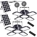 Auzev Solar Shed Light Indoor Outdoor Upgrade 176 LED 4 and 1 Heads Solar Powered Motion Sensor Pandent Daytime Work Lights with 4 Modes Remote Control Security lamp for Garage Gazebo Barn (2 PACK)