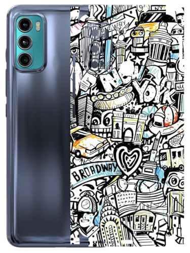Image of AtOdds - Full Body Back Screen Guard Protector Film - Lamination Wrap Skin Sticker Compatible with Moto G60 | Scratchproof Matte Finish (Graffiti 26)