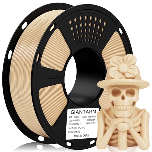 GIANTARM PLA Filament 1.75 mm Bone White, 3D Printer Filament PLA, Accuracy +/- 0.02 mm, 1 kg Spool (2.2 lbs) 3D Printin