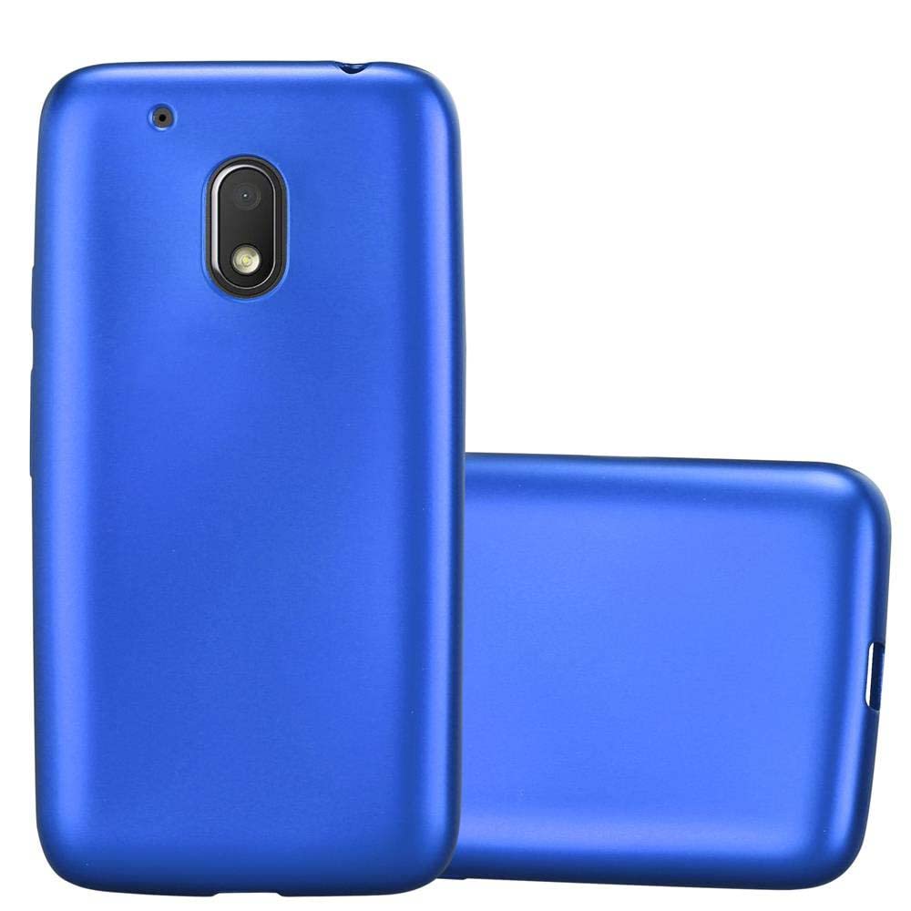 cadorabo Case works with Motorola MOTO G4 PLAY in METALLIC BLUE - Shockproof and Scratch Resistant TPU Silicone Cover - Ultra Slim Protective Gel Shell Bumper Back Skin