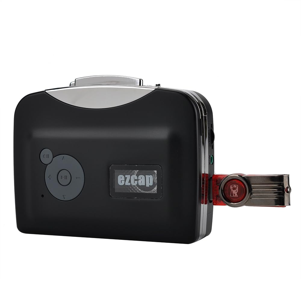 docooler Lettore di Cassette USB con Auricolari Convertitore da Nastro a MP3 Portatile Registratore vocale Altoparlante Incorporato Microfono