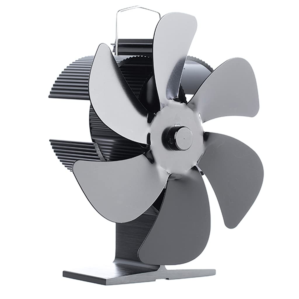 Silent 6 Heat Powered Wood Stove Fan Efficient Heat Distribution Wood with Stove Thermometer for for Ho Powered Fan for Burning