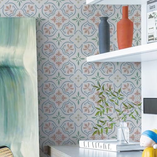 Image of GSS Designs Reusable Large Tile Stencil 12x12Inch Floor Stencils for Painting Walls Floors Concrete and Patio Modern Tile Decor