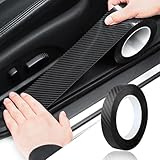 Smeyta Car Door Edge Trim,Universal Door Sill ProtectorCarbon Fiber Front/Rear Bumper Guard,Automotive Scratch Cover Strip Sticker,Car Exterior Accessories for Most Cars(1.18' x33FT,Carbon Fiber)