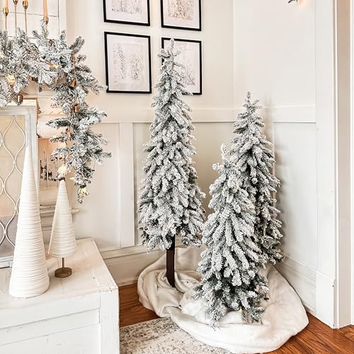 Hautedecorlightlyflockedalpinetreewithwoodpoleandwarmwhitebatteryoperatedledlightswithtimer4foot  Urban Country Home Decor Haute decor lightly flocked alpine tree with wood pole and warm white battery operated led lights with timer 4 foot  urban country home decor