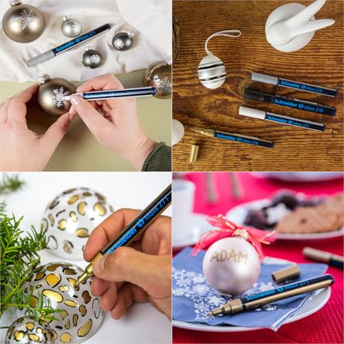 Marqueurs peinture argent Schneider Maxx 271 pointe ogive | Lot de 10