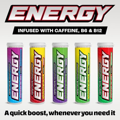xero picks energy infused flavored toothpicks with caffeine b12 and b6 variety pack 20 count pack of 5 non-gmo kosher vegan