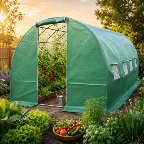 TOM Foliengewächshaus 175 g/m² – Folientunnel mit 2 Türen