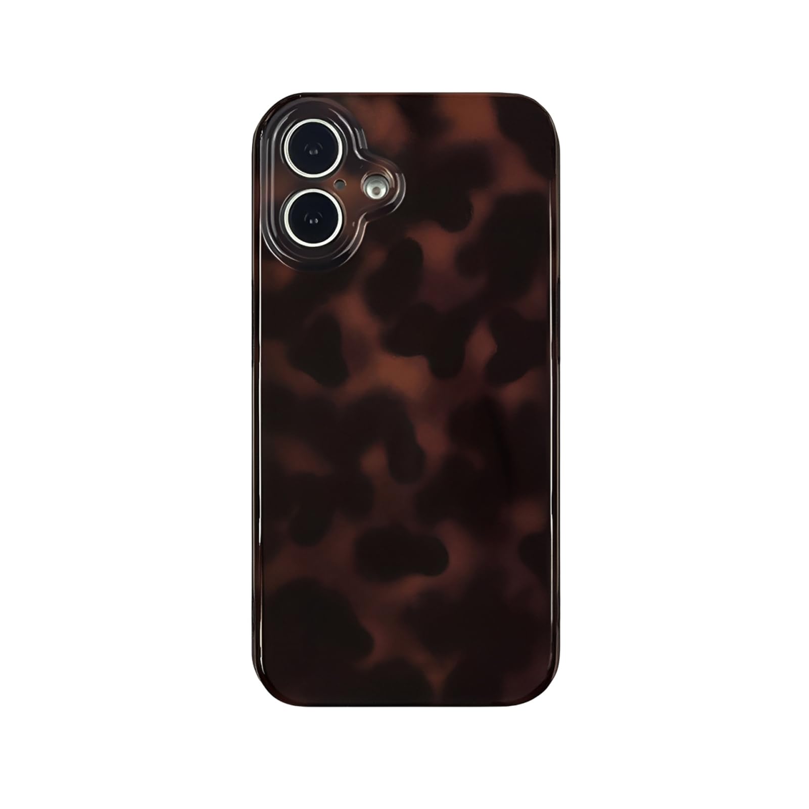 Aesthetic Tortoise Shell Phone Case for iPhone 16 Plus Brown