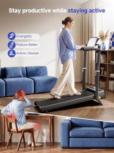 Image of YPOO Walking Pad with Handle Bar 13% Incline 300 LBS,Under Desk Treadmill