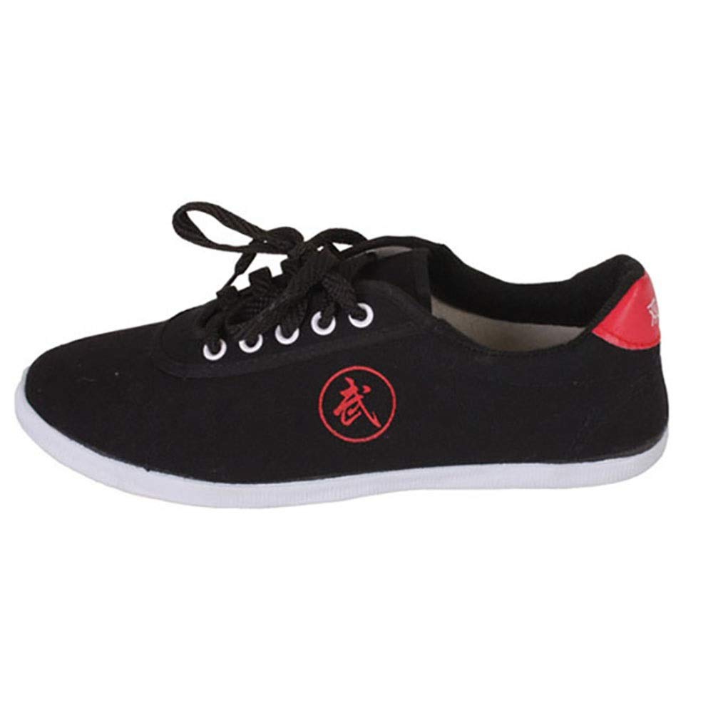 MENG Chaussures de Taekwondo Arts Martiaux Sports for Taï Chi Kong Fu Boxe Karaté Entraînement Unisexe Hommes Femmes (Color : Black, Size 39), Noir