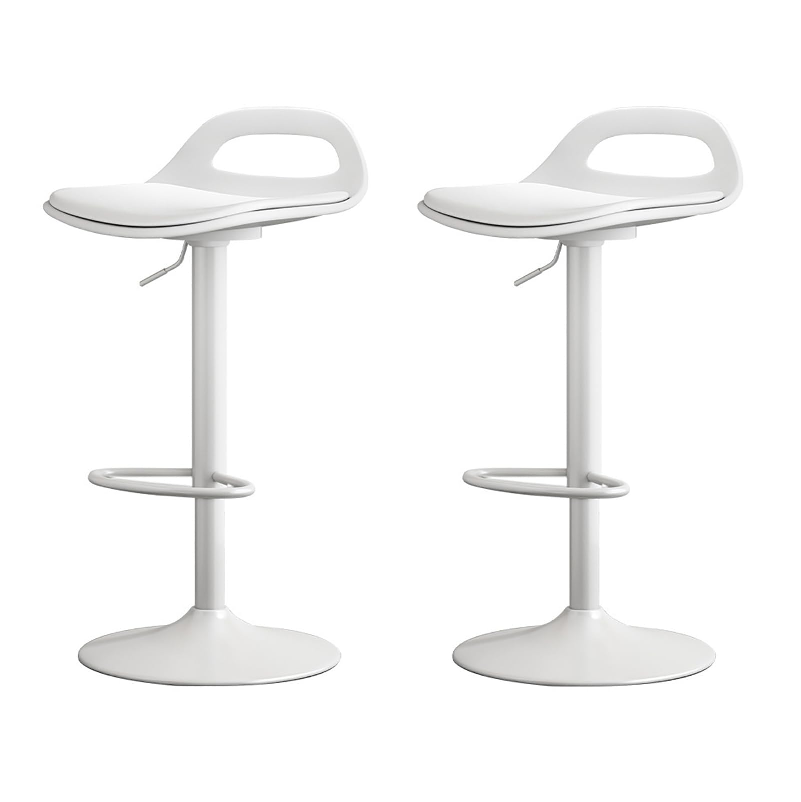 Bar Stools Set Of 2 – Modern Counter Height Swivel Barstools With Ergonomic PP Back & Footrest For Kitchen Island, Breakfast Bar, Cafe, Pub (Set Of 2)(White)