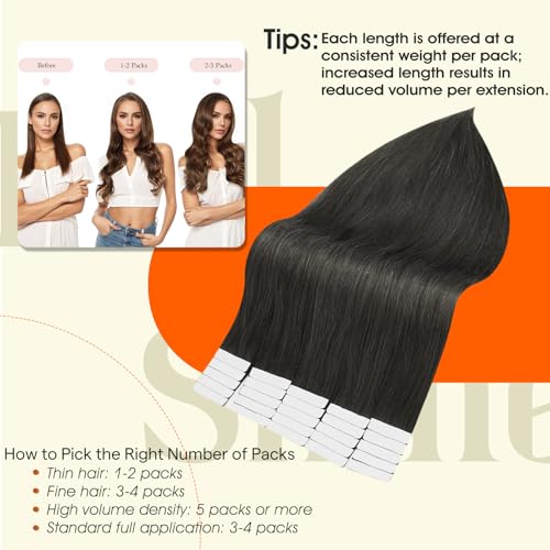 Image of Full Shine Human Hair Tape in Extensions Color 1C Mocha Brown Tape in Hair Extensions Human Hair 24Inch Remy Skin Weft Double Sided Adhesive Extension 50G 20Pcs Add Length