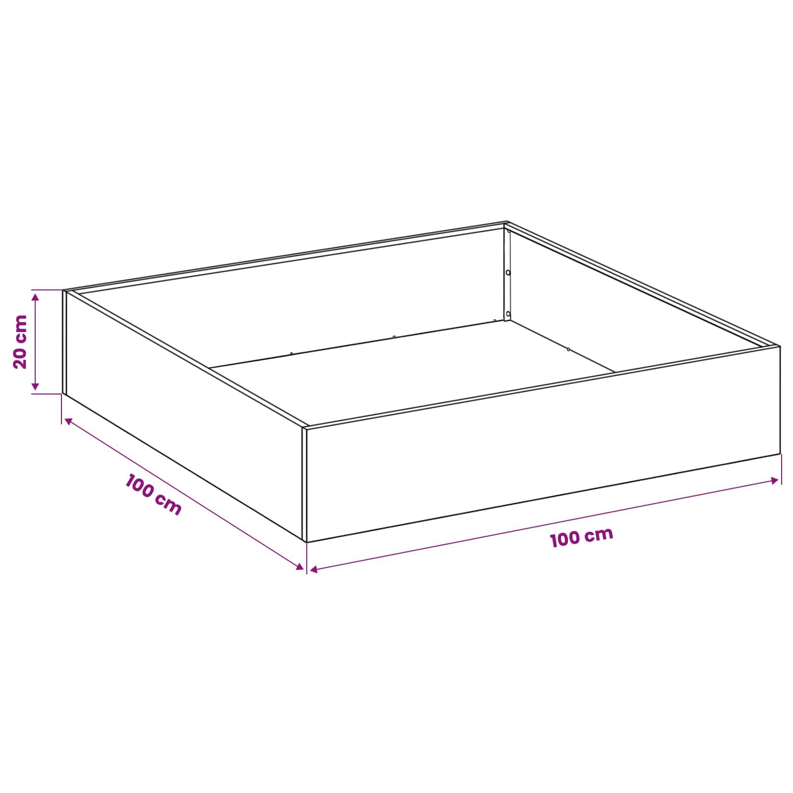 Hothingwell Sadzarka na kwiaty 2 sztuki srebrna stal 100 x 100 x 20 cm
