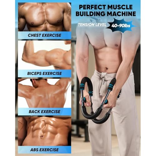 Twister Arm Exerciser,40-110lb Adjustable Chest Workout Equipment, Forearm Triceps Chest Enhanced Exercise Strengthener,Portable Detachable Upper Body Fitness Machine for Home and Gym