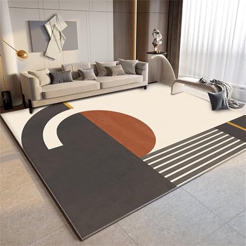 SUNYRDSM Alfombra Habitacion Infantil Alfombras De Habitacion Infantil Diseño geométrico Gris Moderno, líneas Rectas, rectángulo Decorativo Duradero 120X200CM