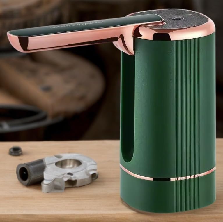 Image of Automatic Foldable Water Dispenser 20 Litre Bottle, Wireless Water Pump with USB Rechargeable Battery, Foldable Water Dispenser for Outdoor,Office & Home (Color- Pacific Green+Golden)