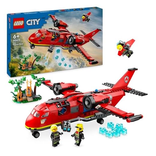 LEGO City Fire Rescue Plane Toy for 6 Plus Year Old Boys, Girls and Kids Who Love Imaginative Play, Airplane Emergency Vehicle Playset Includes 3 Minifigures, Birthday Gift Idea 60413