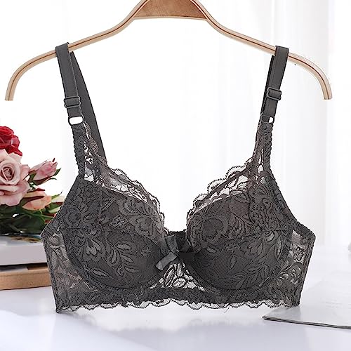 Plus Size Breathable Lace Bra Light Thin Cups Adjustable Straps Full Coverage Comfort No Underwire Daily Bra Bralette2